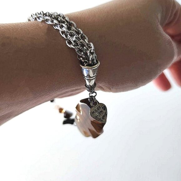 Agate & stainless steel bracelet - Picture 4 of 9